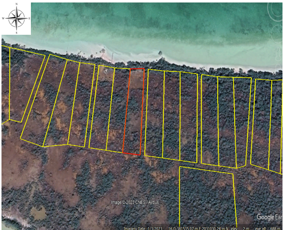 2.091 acres of land being situated on the Sarteneja Registration Section, Corozal District